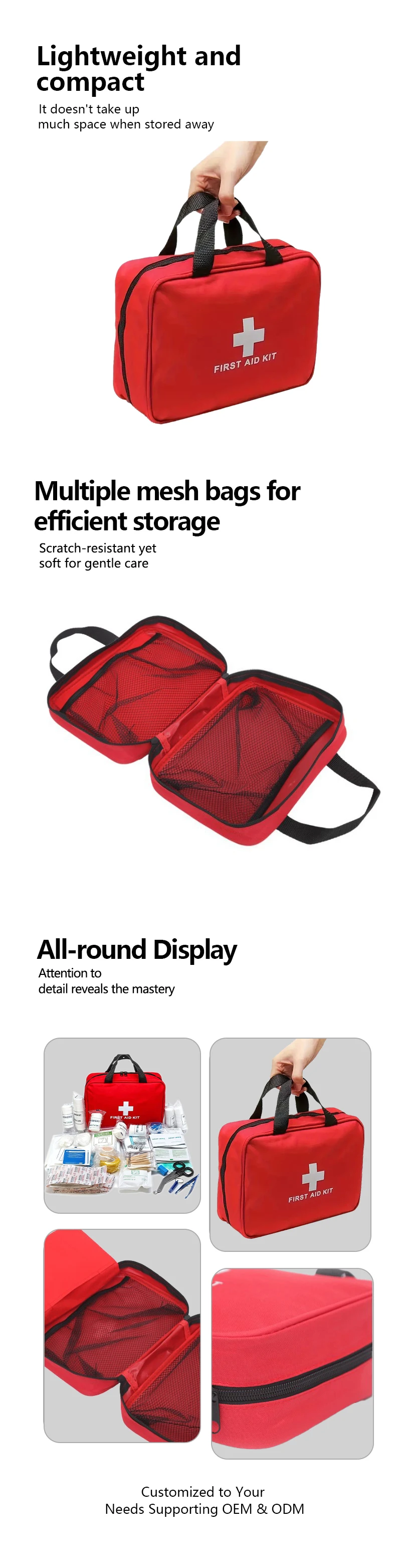 Wholesale Outdoor Travel Canvas Zipper Portable First Aid case Emergency Survival Kit Bag With Accessories factory