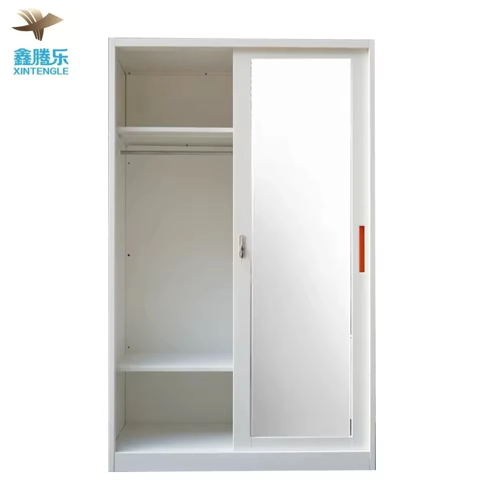 Modern 2-Door Sliding Wardrobe Guardaroba Scorrevole Fitted Wardrobes with Metal Bedroom Furniture Lemari Pakaian Designs