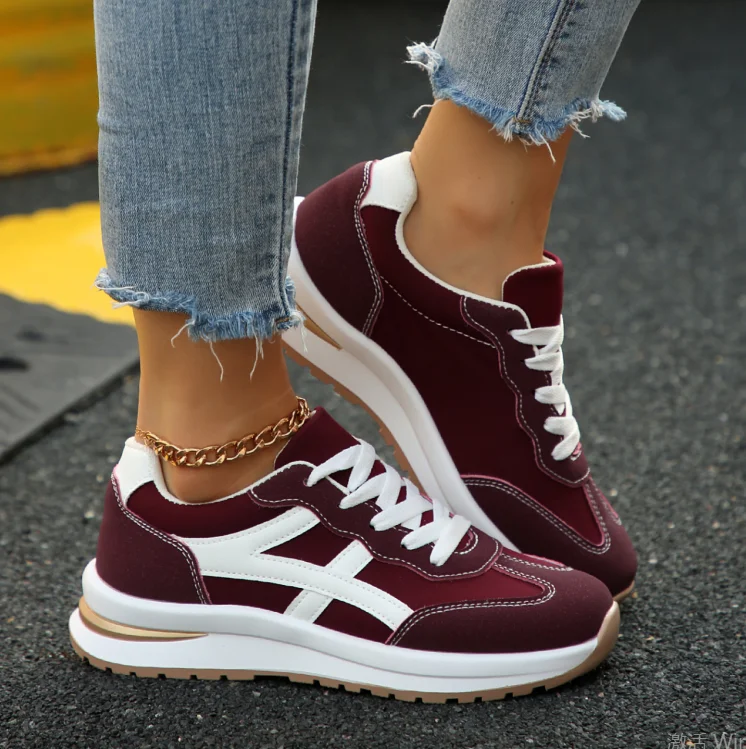 Comfortable, Fashionable and Casual Sports Shoes, Made of High-quality Fabric, Thick-soled Lace-up Premium Sports Shoes