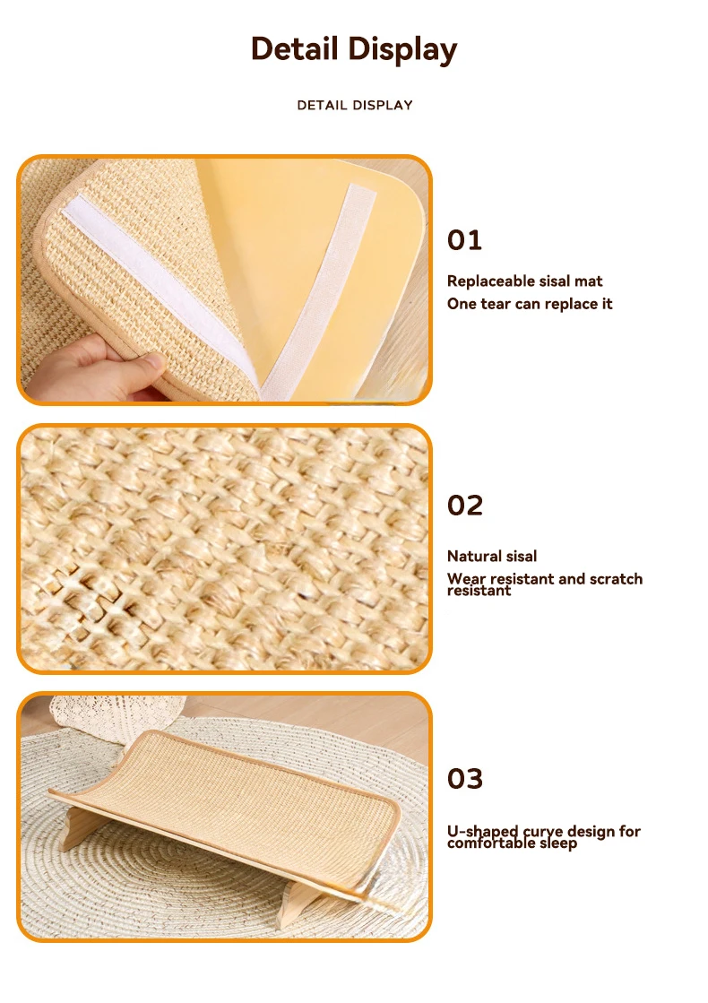 Cat Scratching Board Litter Claw Board No Crumbs Cat Toy Oversized Cat Bed Basin Recliner Chair Sisal Mat manufacture