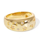 Jewellery Ring Rings Gemnel Jewellery Evil Eye Moon Sun Star Custom Gold Plated Signet Ring
