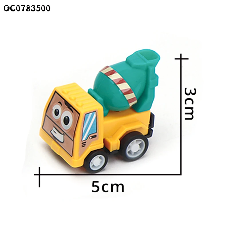 6 pieces city engineering mini pull back toy car small toy promotional toy truck