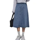 Print Skirt Summer Hot Sale Fashion Allover Geo Print Skirt Women Casual A-line Denim Skirt
