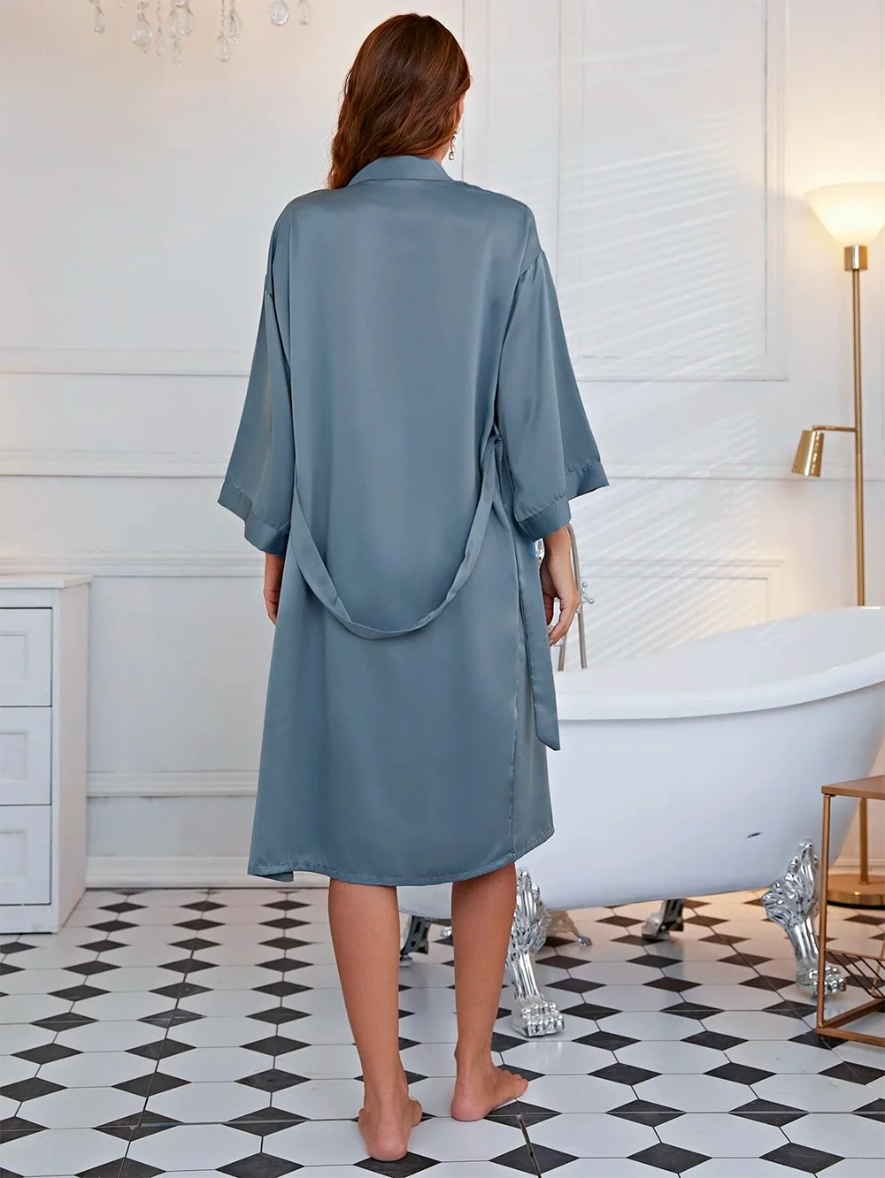 Wholesale Luxury Tie-back Lace Nightgown Home Wear Silk Dress Set Silk Pajamas 100% Mulberry Silk Robe Set