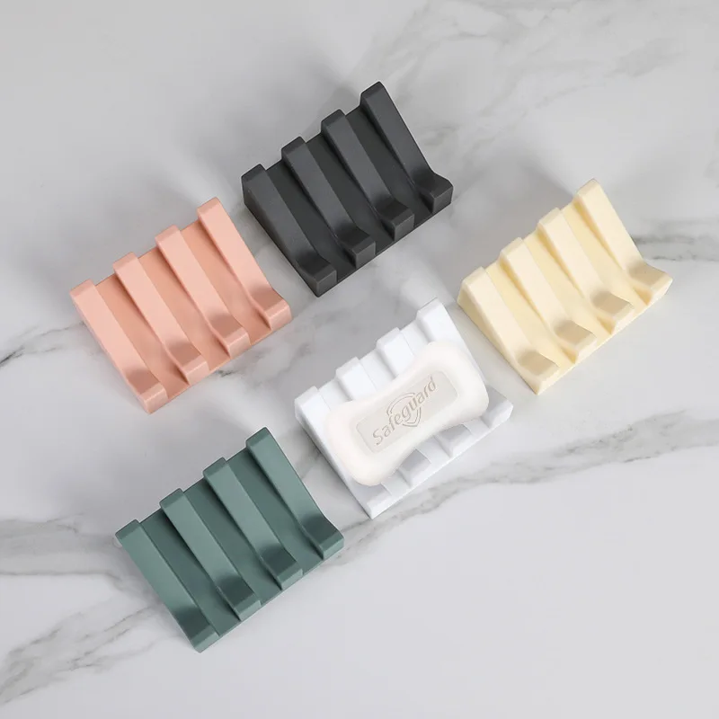 Silicone Soap Dish Self Draining Soap Dish Holder Tray for Kitchen Bathroom Accessories