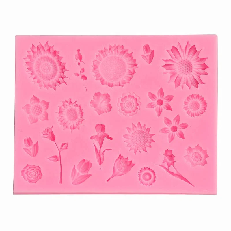 New 3D Rose Flower Silicone Mold Polymer Clay Soap Baking Mould Cupcake Topper Fondant Cake Decorating Tools