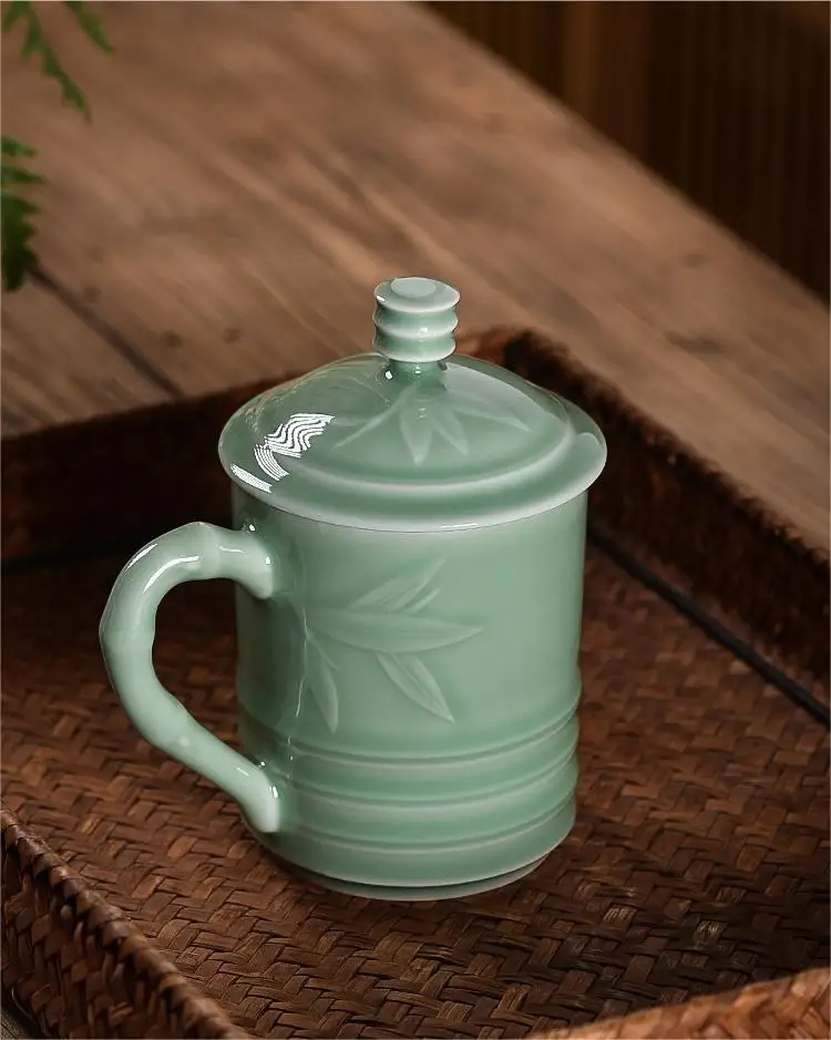 product 2025 factory wholesale traditional bamboo cups saucers coffee customized water drinking ceramic tea cups831-4