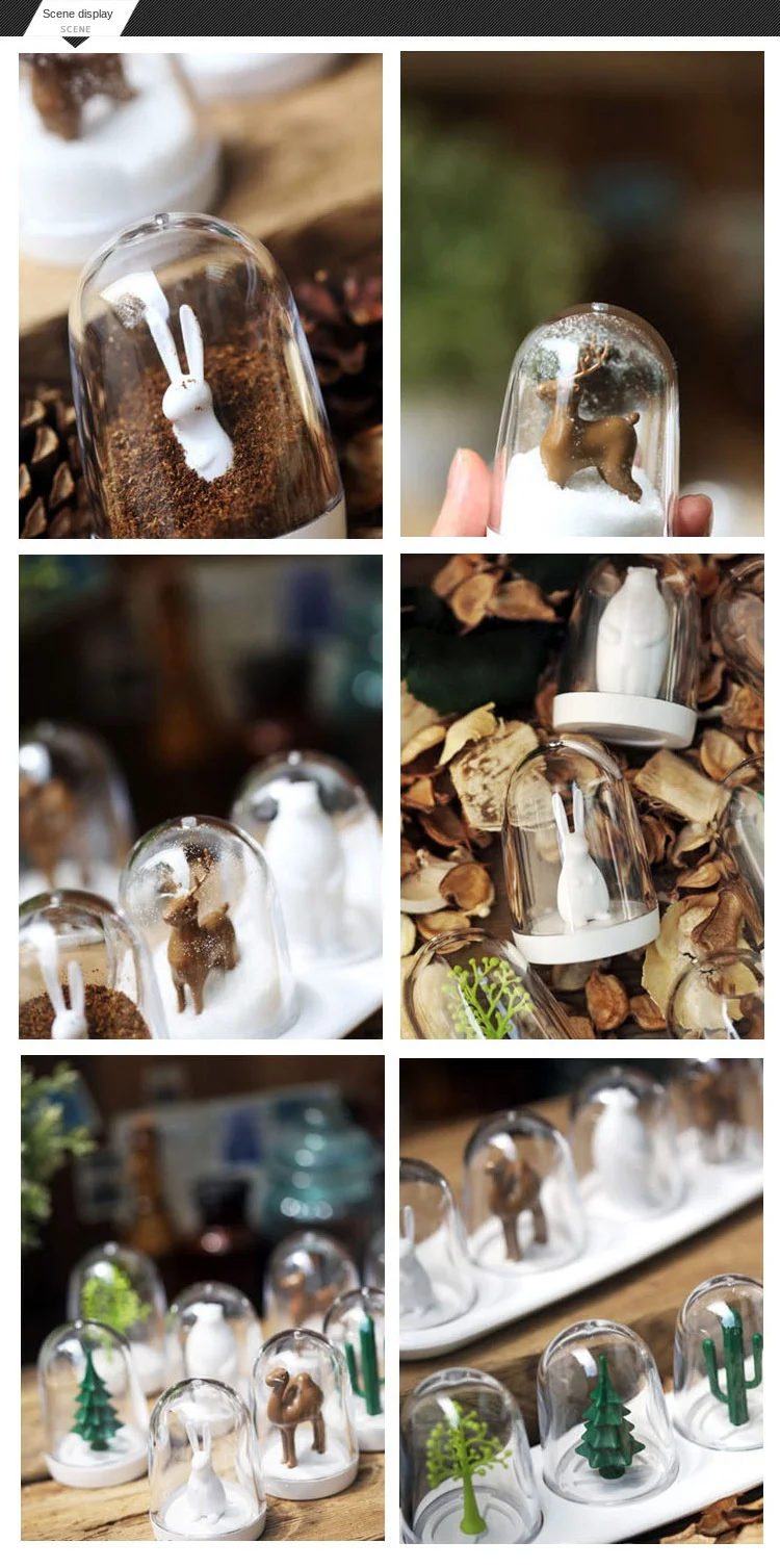 2024 New Creative Animal Kitchen Cute Forest Small Scene Dining Table Seasoning Bottle Sugar Bowl Salt Shaker 4 Packs