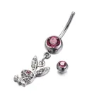 Piercing Ring New Product Sexy Piercing Bar Full Crystal Rabbit Bunny Belly Ring Body Piercing Jewelry