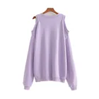 Shoulder Sweatshirt Customize Plus Size Purple Plain Off Shoulder Sweatshirt Women