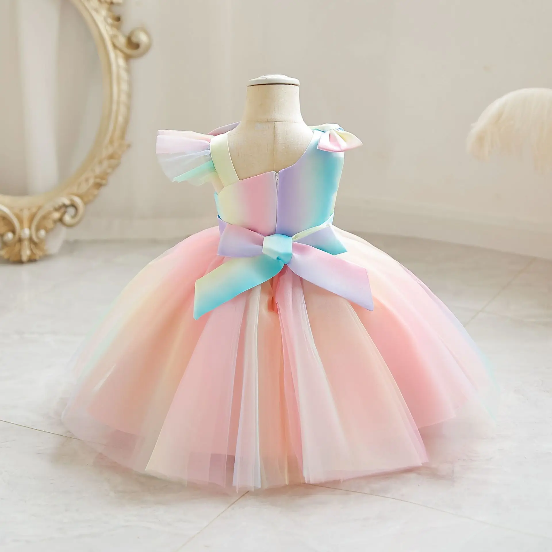 Baby Girls First Birthday Dress Toddler Kids Dresses Girl Evening Party Tulle Gown