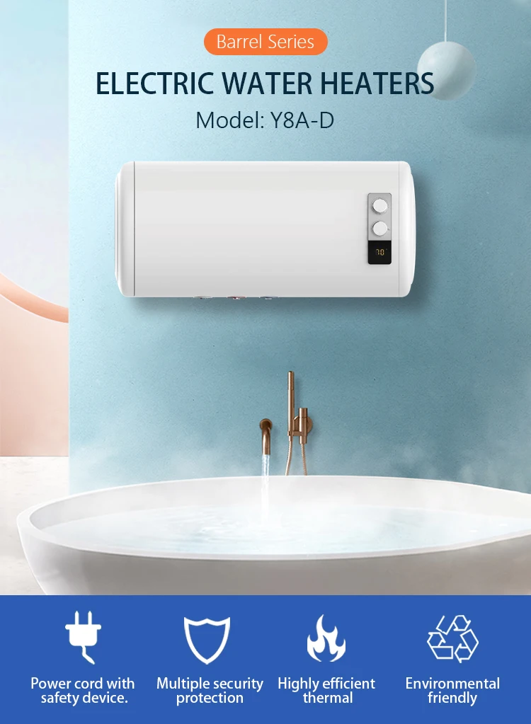 Factory Price Silent Operation Rated Temperature 75Centigrade With Enamel Tank Storage Electric Water Heater