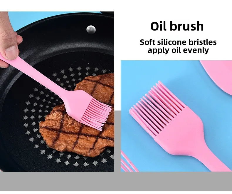 High-temperature-resistant Silicone Baking Part Set, Scraper, Oil Brush, Egg Mixer, Food-grade Baking Tools Set, Multiple Colors manufacture