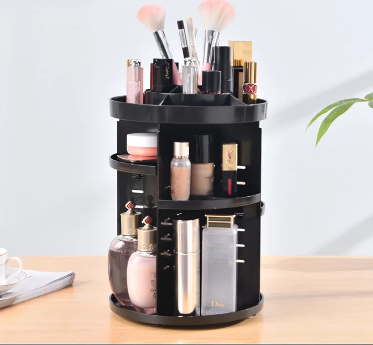 360 Rotating Makeup Organizer DIY Adjustable Makeup Spinning Holder Storage Rack Make up Caddy Shelf Cosmetics Organizer
