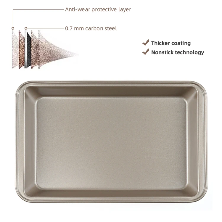 Professional high quality baking cake tools nonstick carbon steel pre slice brownie pan