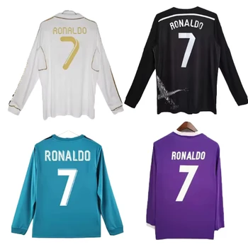 Custom vintage Real football jersey Long sleeve football shirt Ronaldo vintage jersey CR711 12 13 14 15 16 17 football jersey