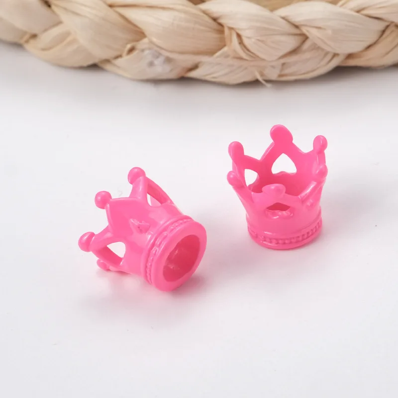 Wholesale Cheap Acrylic Crown Loose Beads DIY Bracelet Making Accessories Plastic Crown Beads for Fashion Jewelry Making