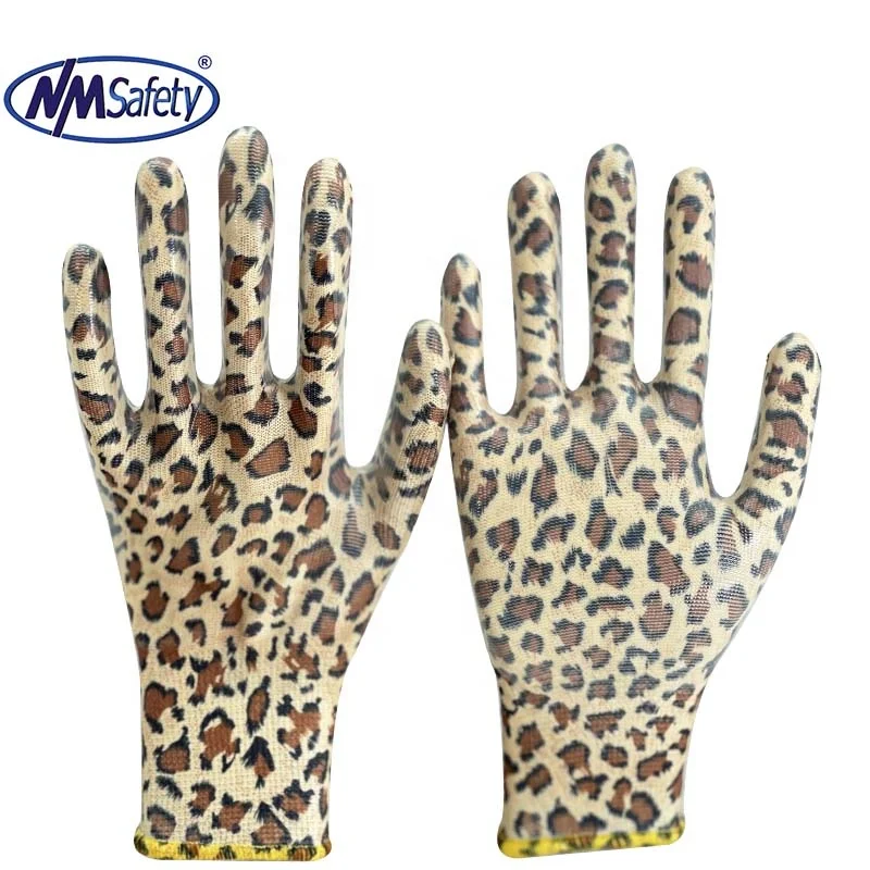 leopard print gardening gloves