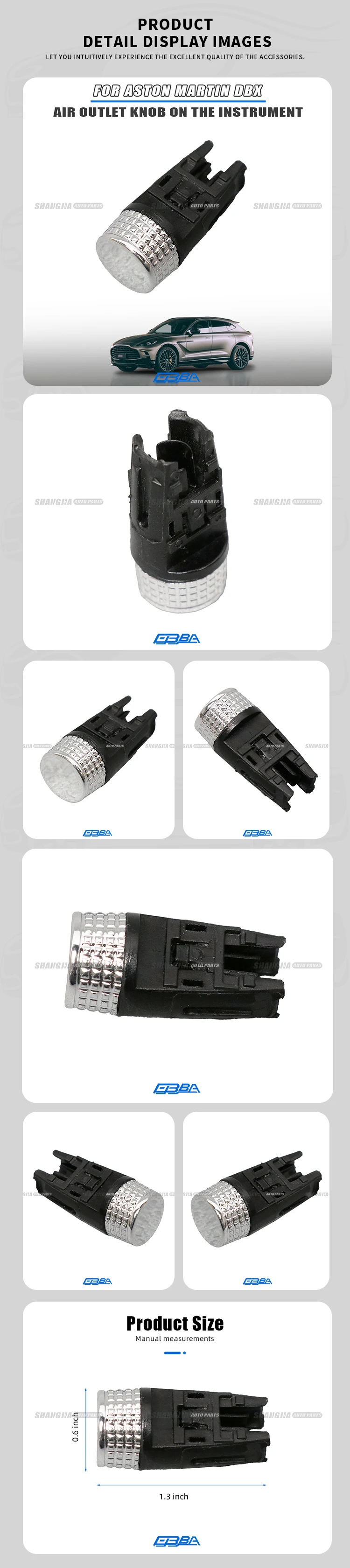 Plastic Car Interior Accessories Dashboard air vent knob For Aston Martin DBX 2021 MY53-123-AA Instrument panel air outlet knob manufacture