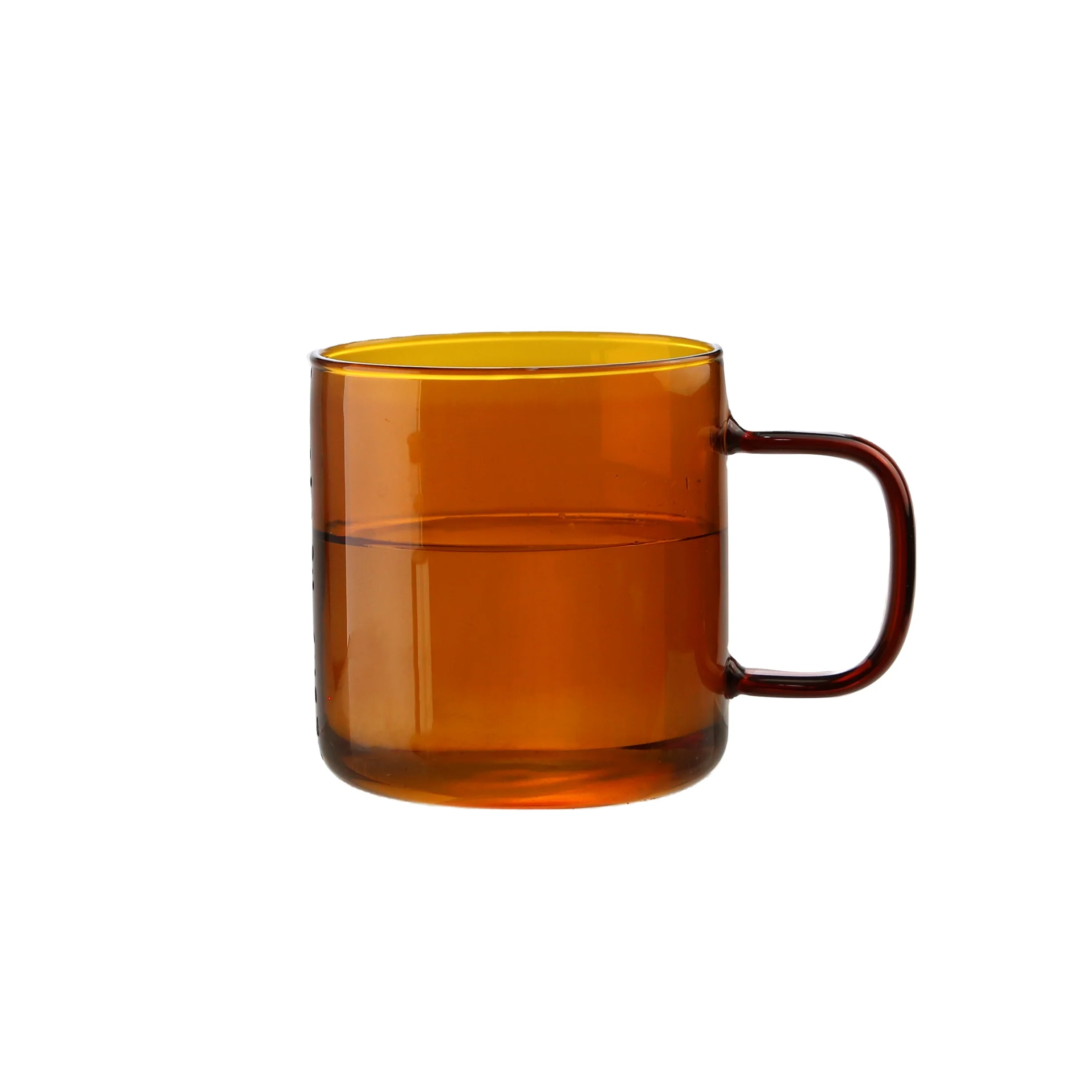 High borosilicate single wall glass round cup breakfast coffee mug colored glass mug