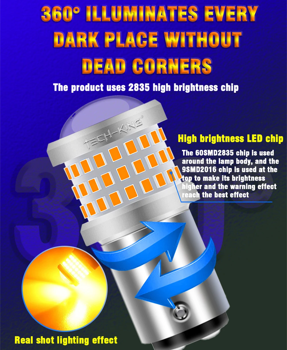 9-80v signal light BAU15S PY21W LED Car Tail Bulb Brake Lights Reverse Lamp Daytime Running Signal Light 3156-3157 led bulb