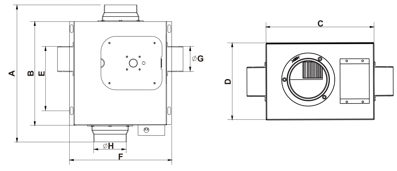 And1-outlet Exhaust Duct Fan, FULUDE, 3-inlet, 75/100mm, 3" - detail 26
