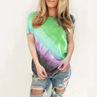 Tie Dye Hot Selling Summer Outfits Woman Clothes Tie-dye Shirt Tie Dye T Shirts For Women