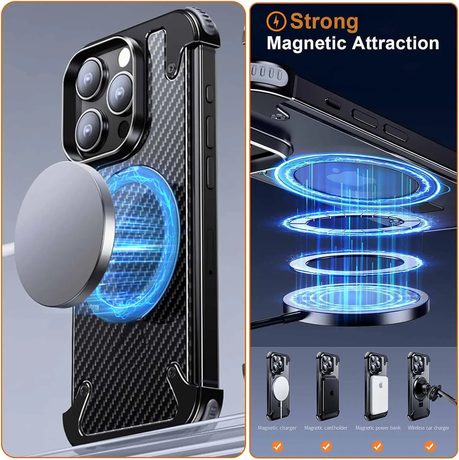 Hot Aluminum Alloy Carbon Fiber Metal Case for iPhone 16 Pro Max With 360 Magnetic Invisible Ring Stand Cover for iPhone 16 Pro H4ad11bba9f4844de9441c51ee13820e43
