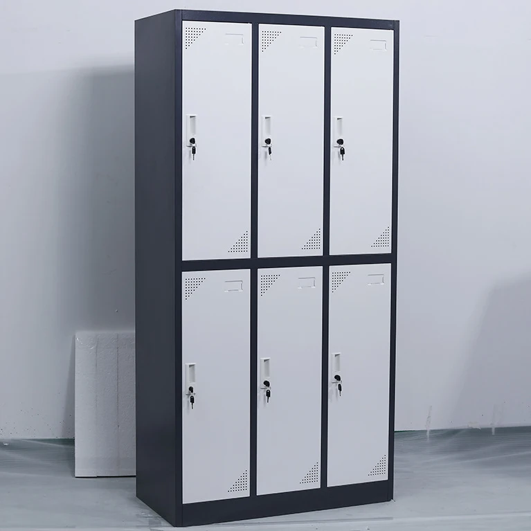 6 Locker Metal school gym storage employee lockers cabinets Locker Harwell Cream 