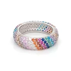 Setting Rings And Rings Shiny Full Pave Setting Rainbow Rhinestone Jewelry Ring