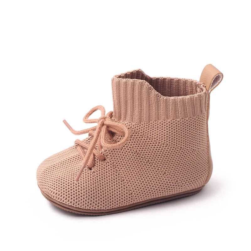 Spring Baby Flying Woven Shoes Breathable High Top Soft Soles Non-slip Baby Walking Shoes details