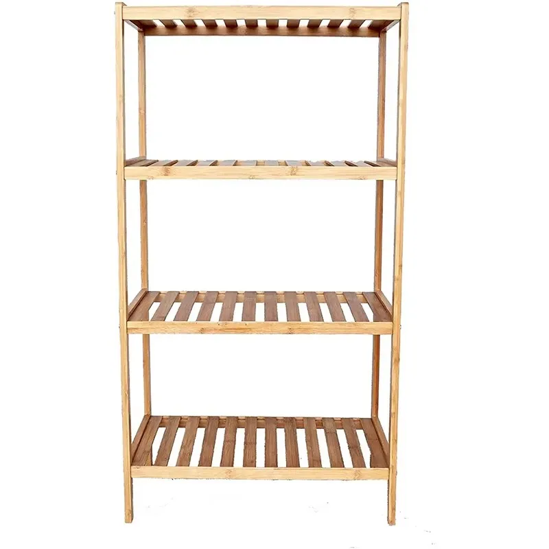 product heavy duty freestanding multifunctional 4 tier bamboo plant stand storage racks shelving units for kitchen living room bathroom-8