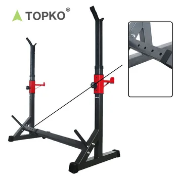 TOPKO gym fitness weight lifting adjustable dumbbell barbell press and squat rack barbell stand up racks