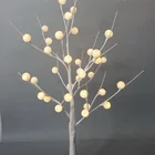 White Holiday White 5 Feet White Tree With White Ball 56 LED Lights Warm White For Holiday Decorations