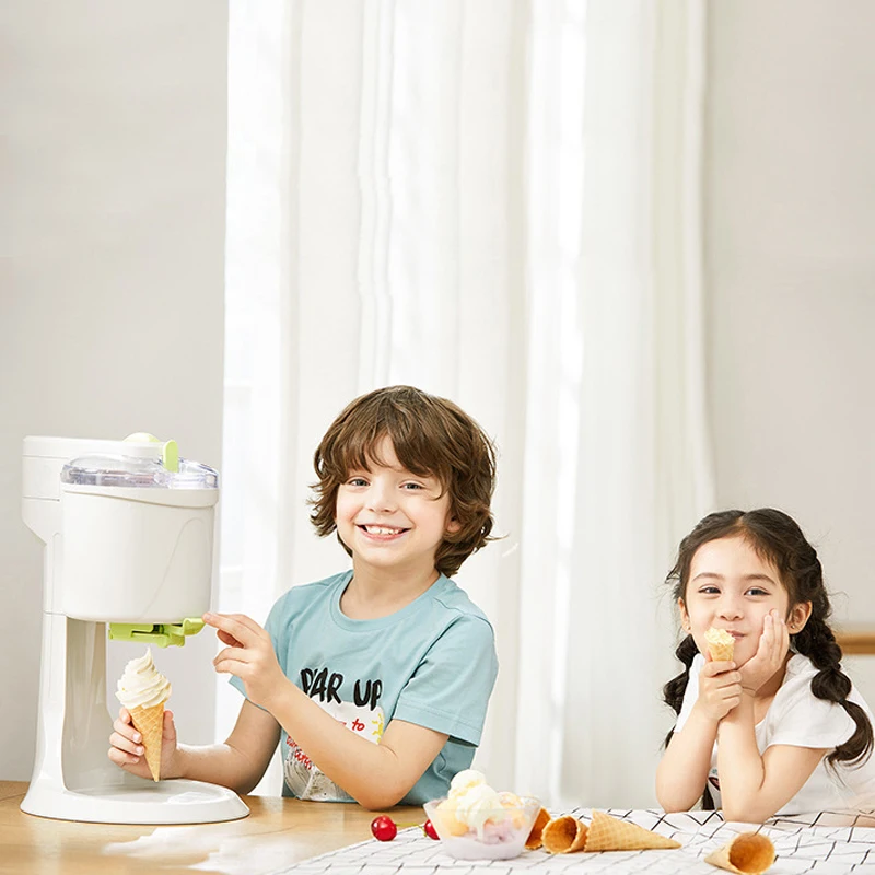 Electric Portable Small Ice Cream Maker Simple Making Mini Ice Cream