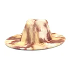 Tie Dye Felt New Tie Dye Fedora Hats Women Wholesale 2021 Fashion Felt Fedora Wide Brim Fedora Hats For Men