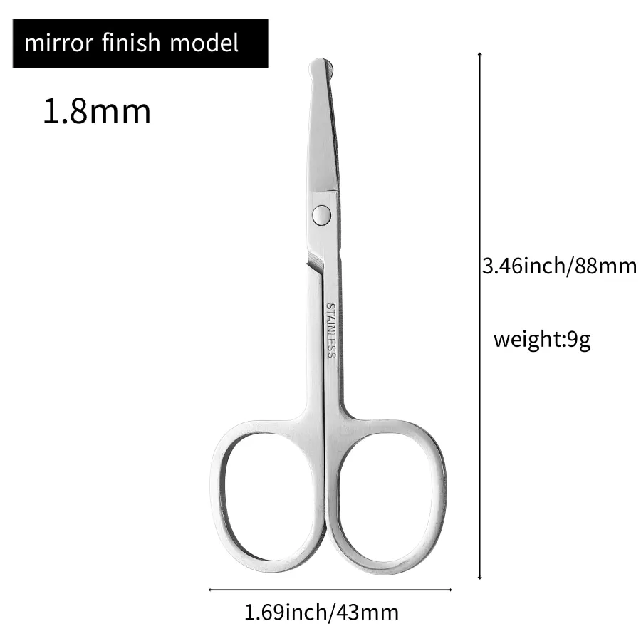 Nose hair trimming scissors