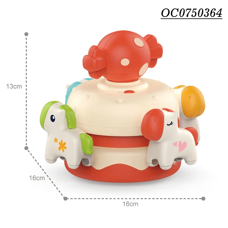 Wholesale cute wind up baby mobile rotating carousel horse music box toys