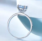 Topaz European And American Fashion Simple Silver Engagement Ring Sky Blue Topaz Ring For Wedding