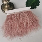 Wholesale 8-10CM Natural Ostrich Feather Fringe Lace DIY Colorful Feather Fabric Tassel Trim