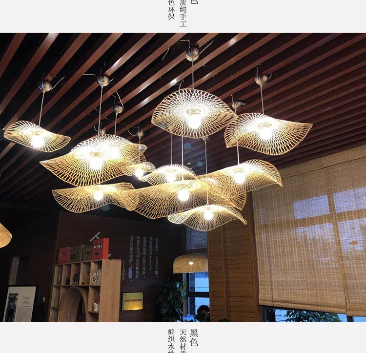 Natural pendant wooden lamp hanging rattan lamps Indonesia Malaysia rattan pendant lights