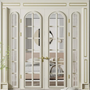 ALUFRONT White Color Design Exterior French Doors Factory Price Aluminum  Glass Doors French Door
