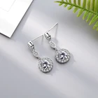 Earrings Earring 925 Silver Long Round Stud Earrings For Women Fashion Jewelry 2021 Rhodium Plated Earring