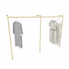 Retail Retail Clothing Store Metal Gold Iron Pipe Wall Stainless Steel Display Rack