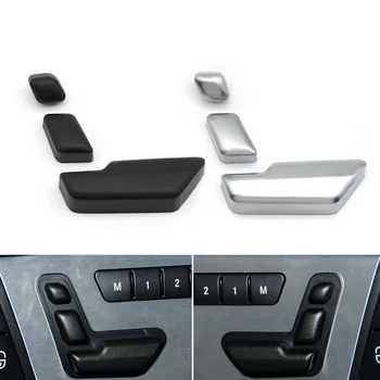 Car Black Silver Seat Headrest Adjust Control Button Switch Cover For