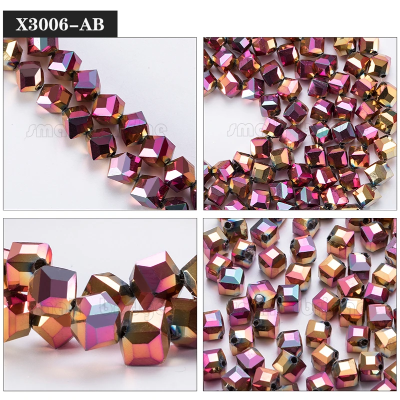 product 10mm austria diagonal hole cube square beads for bracelet making women diy accessories blue glass crystal beads wholesale-40