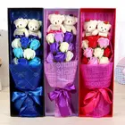 Bear Plush Toy Teddy Bear Rose Flower Bouquet For Valentine Gift