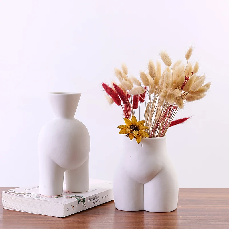 Ceramic Human Body Shape Vase Nude Naked Girl Butt Ceramic Flower Vase
