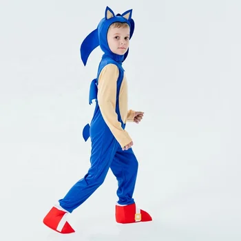 New Movie Popular Amazon Hot Selling Sonic the Hedgehog kids Costume Halloween Cosplay Party Fancy Dress Sonic Costumes