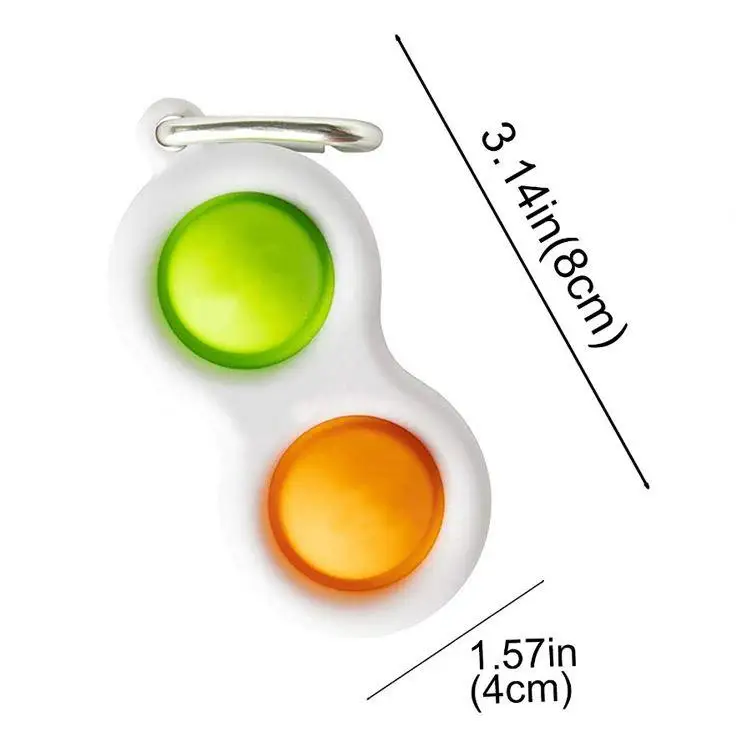 Wholesales Beejay Stress Relief New Toys Handheld 2 Pop Fidget Finger Spinner Keychain Push Bubble 7